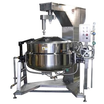 6CD-5号巻上げ式 500L蒸気釜取付例